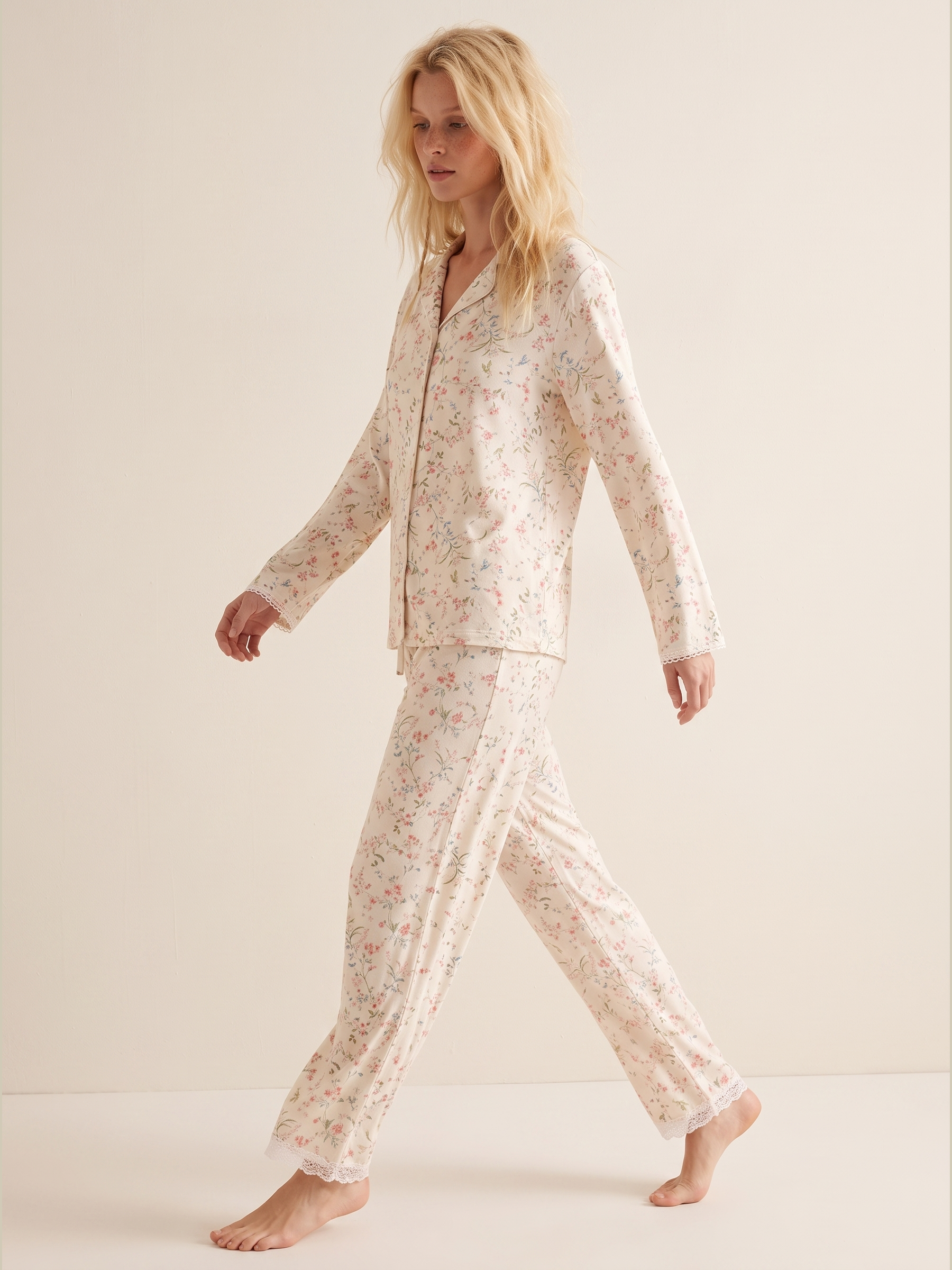 Willow Leaf Viscose Pajama Set #color_Willow Leaf