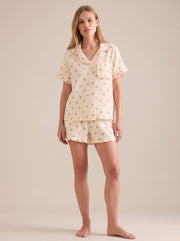 Cotton Gauze Short Pajama Set #color_Blush Kapok