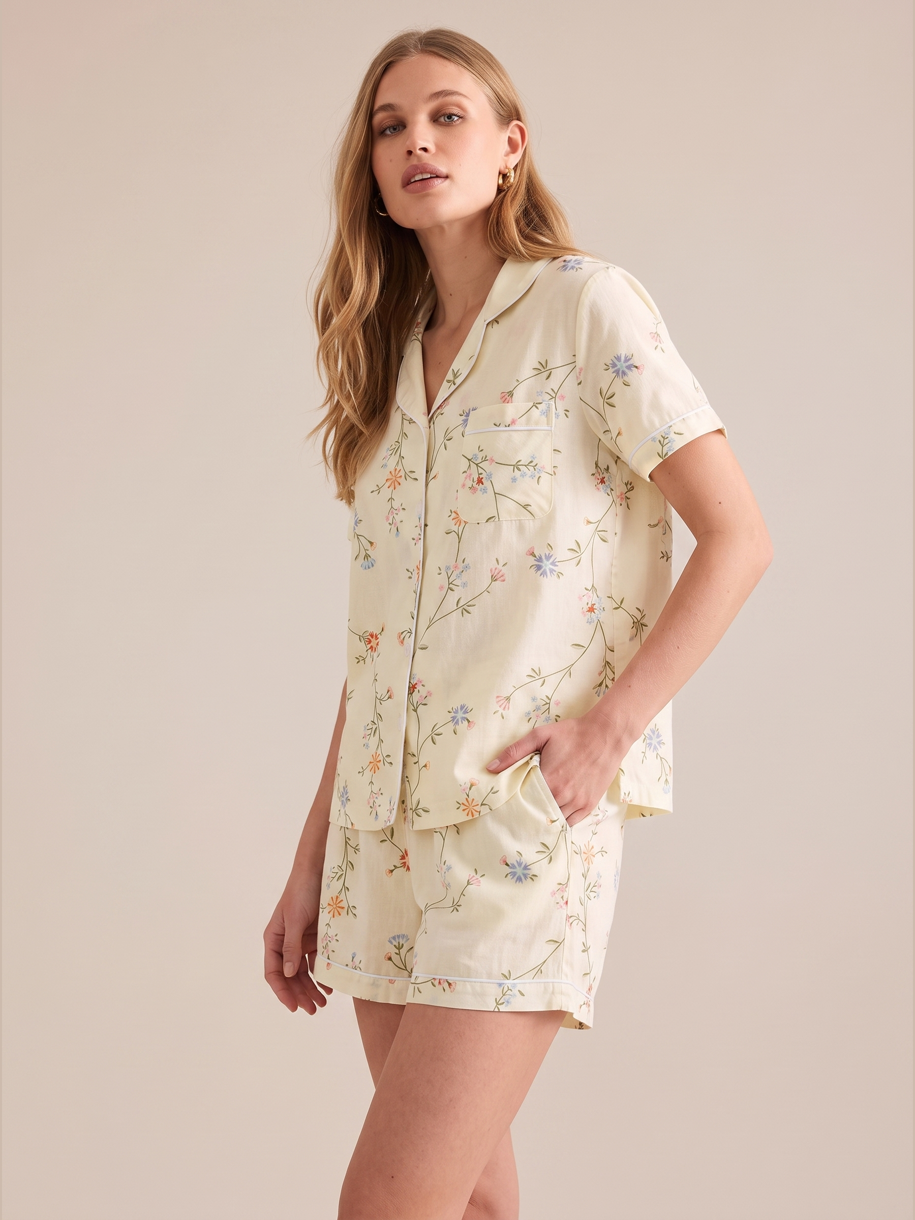 Cotton Gauze Floral Pajama Set #color_Tiny Floral