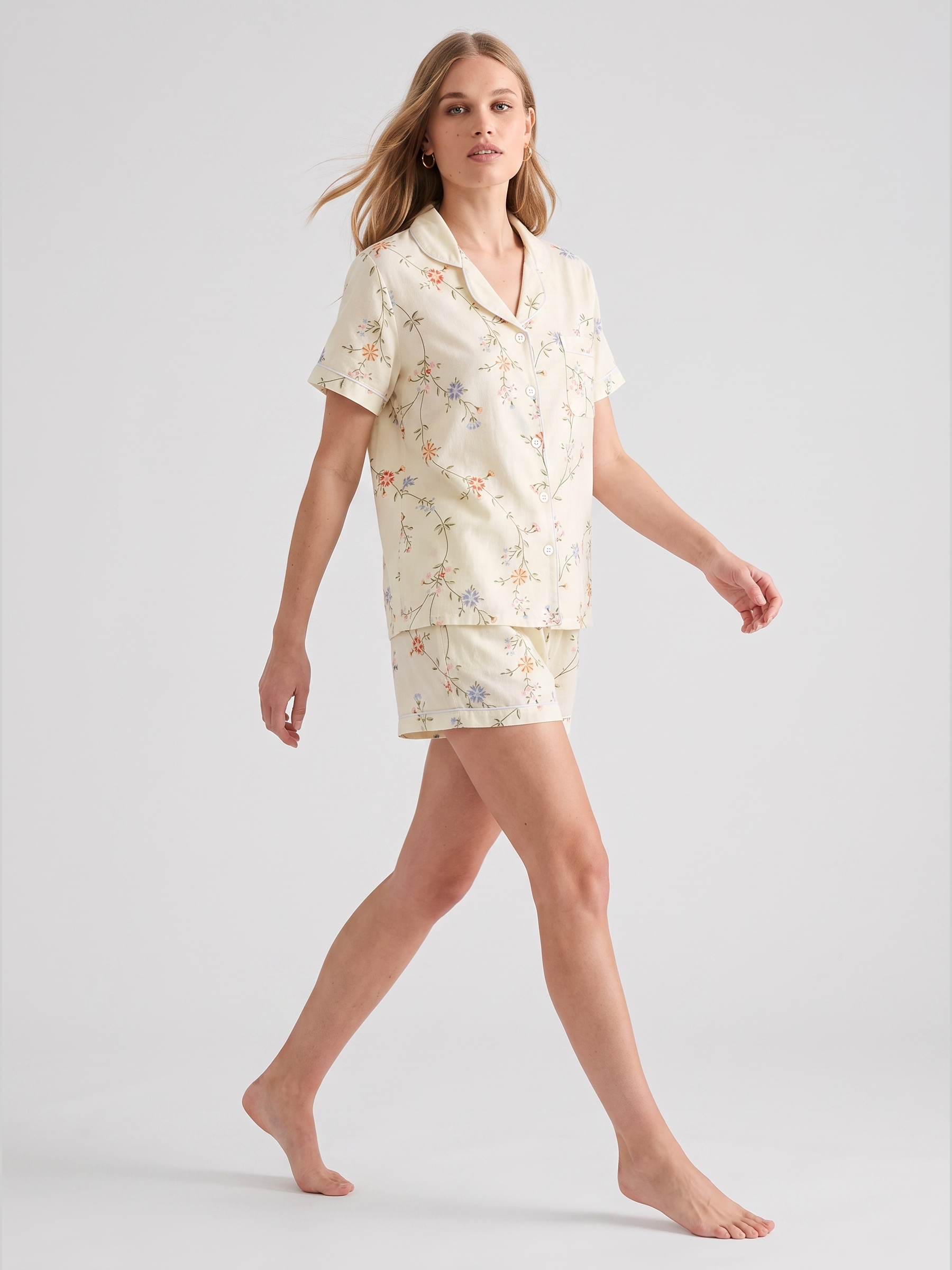 Cotton Gauze Floral Pajama Set #color_Tiny Floral