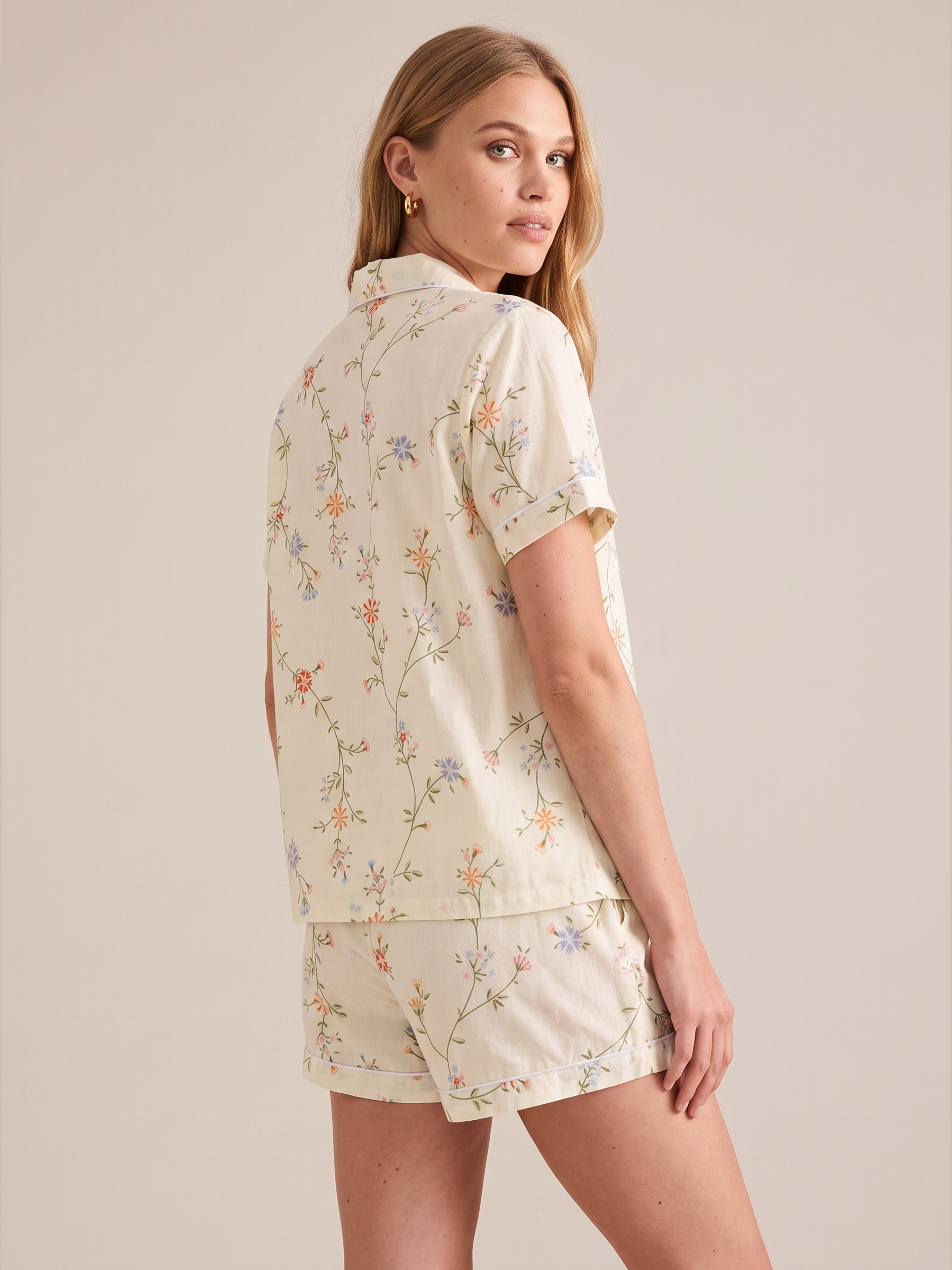 Cotton Gauze Floral Pajama Set #color_Tiny Floral
