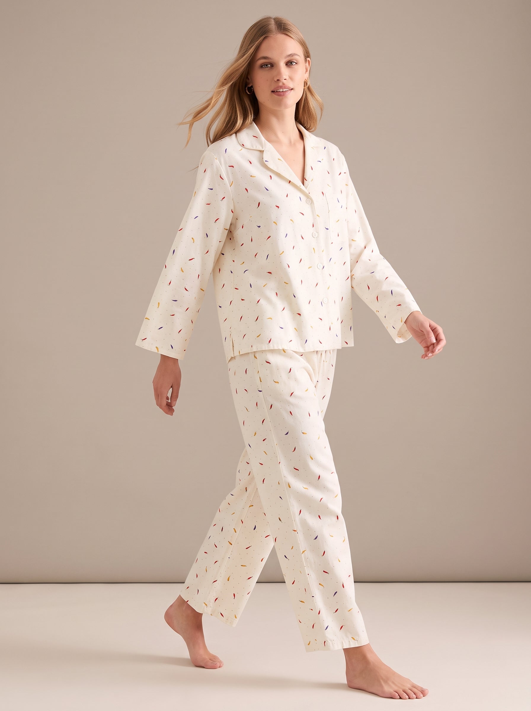 Chili Print Cotton Pajama Set #color_Chili Print